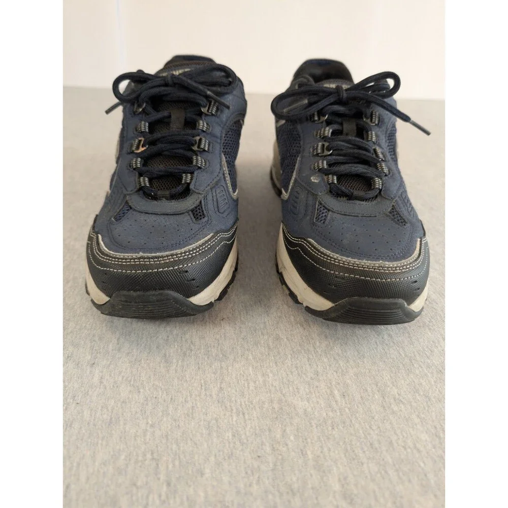 Skechers Men's Blue/Black Low Top Lace Up Athletic Sneaker Wide Fit 237145W S8.5